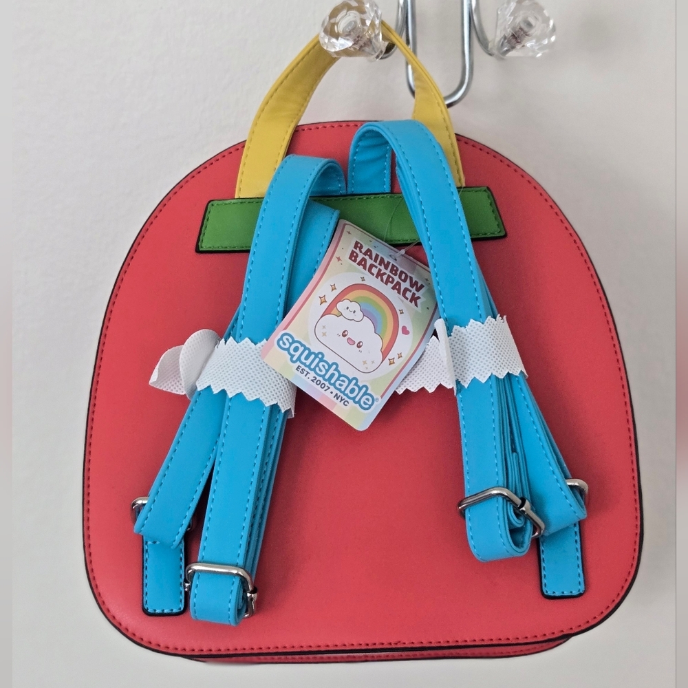 Squishable Rainbow Smiley Cloud Dome Backpack NWT… - image 5